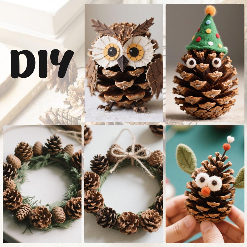 JOHOUSE 18 PCS Hanging Natural Pine Cones, Rustic Pinecones Crafts with String Fall Garland Decor Christmas Tree Ornaments Winter Vase Filler - Image 3
